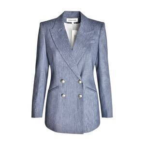 NWT VERONICA BEARD dale linen dickey jacket in blue melange 8